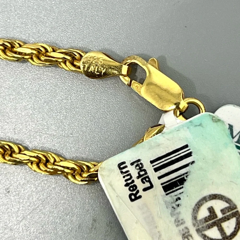 Giani Bernini 18k Over Sterling Silver Rope Necklace 22” Unisex - Picture 5 of 6